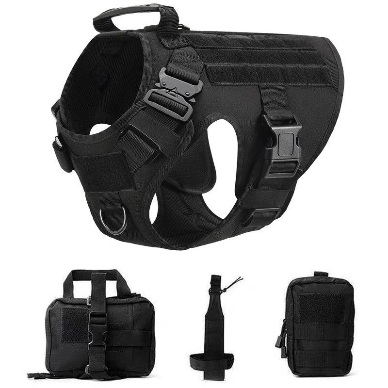 Pettorina tattica stile militare + accessori, utile anche per allenamento del proprio cane