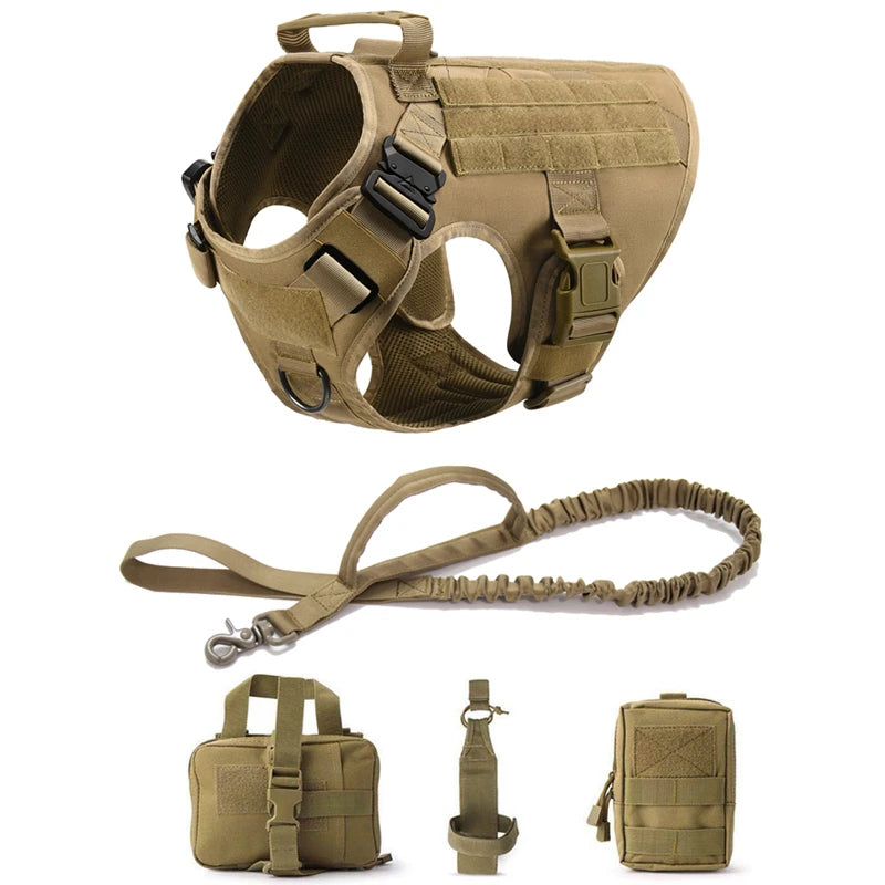 Pettorina tattica stile militare + accessori, utile anche per allenamento del proprio cane