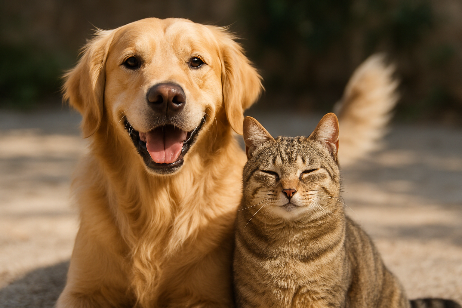 cane e gatto felici realistici