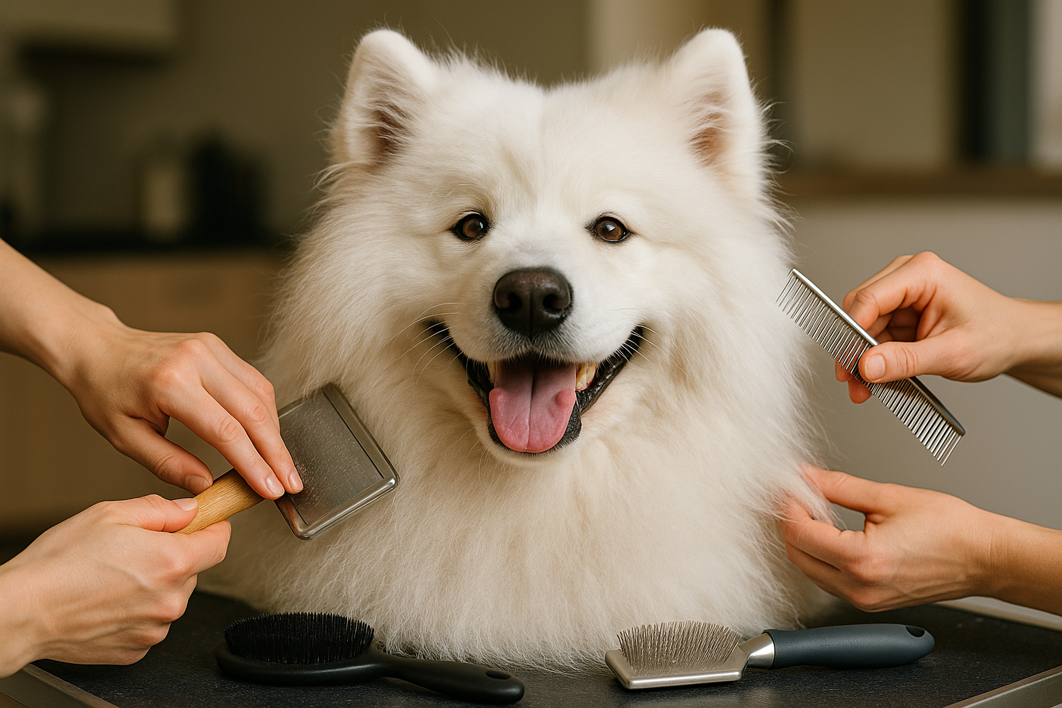 cura del cane super realistico con un cane bello e felice
