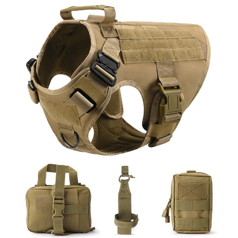 Pettorina tattica stile militare + accessori, utile anche per allenamento del proprio cane