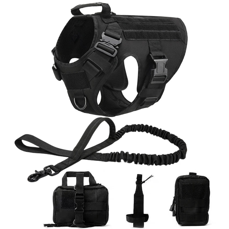 Pettorina tattica stile militare + accessori, utile anche per allenamento del proprio cane