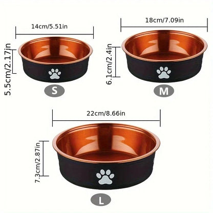 Ciotola antiscivolo in acciaio inossidabile per cani di piccola, media e grande taglia.