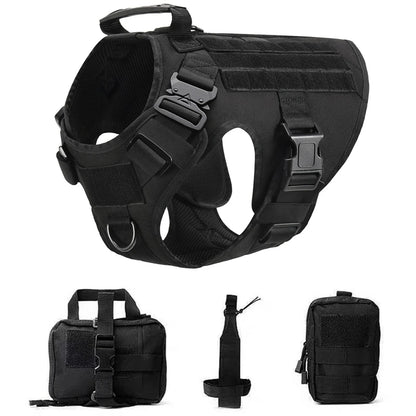 Pettorina tattica stile militare + accessori, utile anche per allenamento del proprio cane