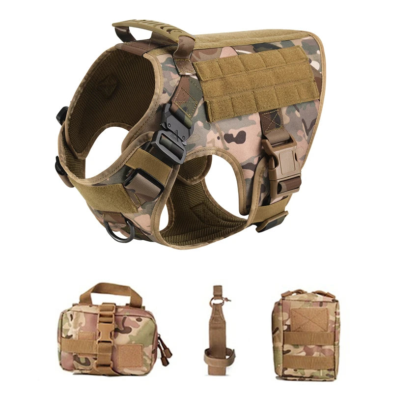 Pettorina tattica stile militare + accessori, utile anche per allenamento del proprio cane