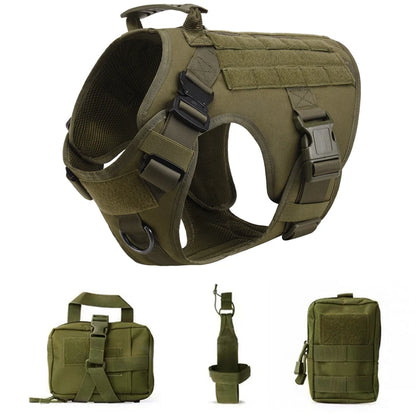 Pettorina tattica stile militare + accessori, utile anche per allenamento del proprio cane